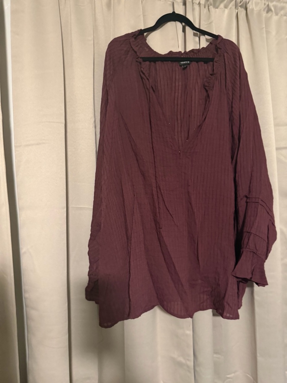 torrid Plum Long Sleeve Peasant Blouse